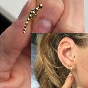 14k yellow gold solid left ear crawler